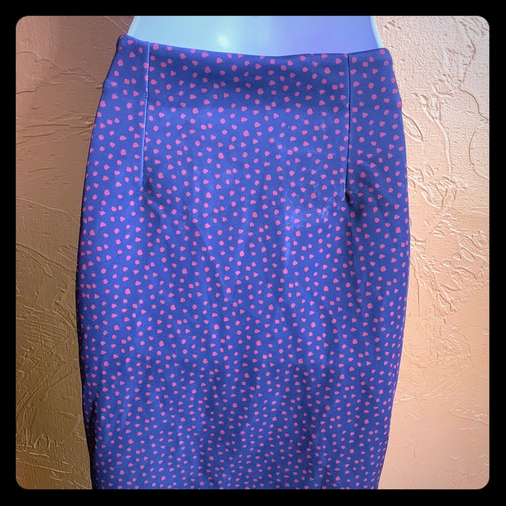 Blue Skirt with Red Dots